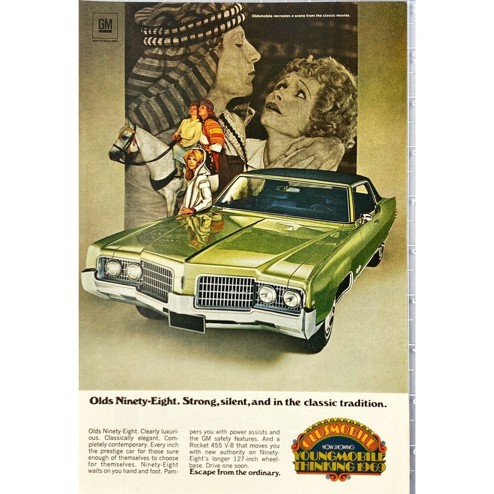 Oldsmobile 88 "Movie Classic Recreation" Vintage Print Ad 1969